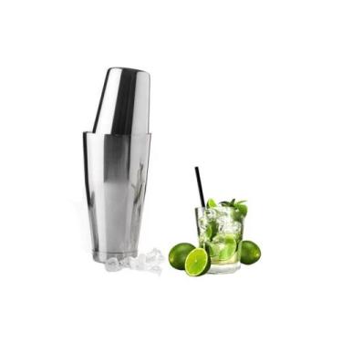 Imagem de Coqueteleira Boston Profissional Aço Inox Bebidas Drinks 820ml - Lehav