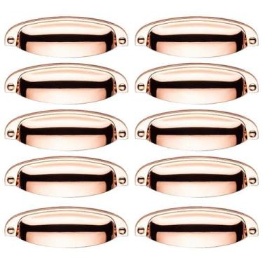 Imagem de Kit 10 Puxador Concha Provençal Paris Rose Gold Para Gaveta Móveis - R