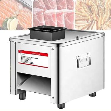 Imagem de MLUENF Máquina elétrica de corte de carne de 850 W, máquina de cortar carne elétrica comercial de 2,5 mm a 20 mm