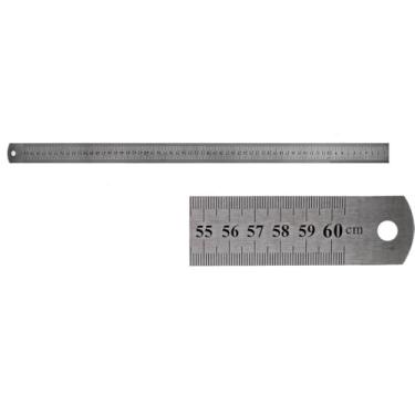 Imagem de Régua Profissional de Aço Inox, 60cm, 24 Polegadas, para Projetista