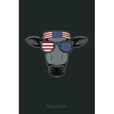 Imagem de Patriot Cow USA Cute US Cowboy Fans Funny Farmer Life Gift Notebook Vintage: US Memorial Day, Journal 6 x 9, 110 Page Blank Lined Paperback Journal/Notebook Gift For Family Friends