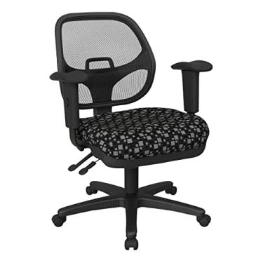 Imagem de Office Star Cadeira ergonômica de escritório ProGrid Back com suporte lombar embutido e ajuste de altura, assento de tecido para dominó do parque da cidade