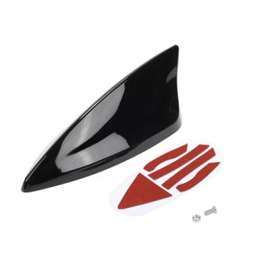 Imagem de VekAuto Antena de barbatana de tubarão, antena de teto de sinal AM/FM universal para carro, carro, SUV, caminhão, off-road, material ABS com base adesiva preta