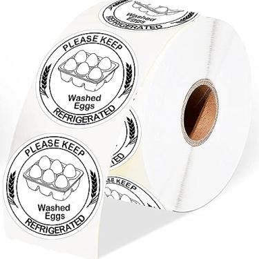 Imagem de Etiquetas de caixa de ovos frescos da fazenda para frango 5 cm - Etiquetas de ovos de galinha da fazenda, adesivos de ovos lavados, adesivos redondos para ovos de codorna, pato, 500 peças