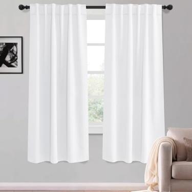 Imagem de KGORGE Cortinas blackout para quarto de 160 cm de comprimento, isolamento térmico de privacidade, cortinas redutoras de ruído para quarto de crianças, sala de estar, escritório, capa de armário, L 130