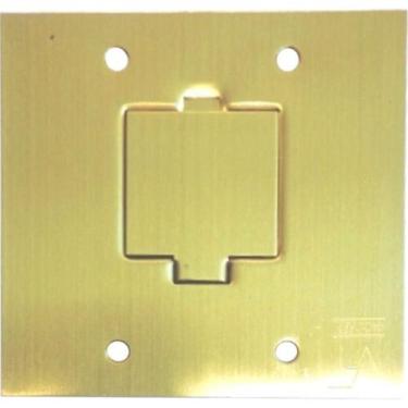 Imagem de Placa Piso Latao 4X4''Tomada Fone''Com 1 Tampa Unha Pp21/00 - Stamplac