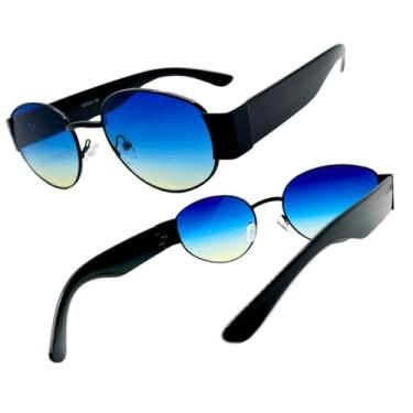 Imagem de Óculos De Sol Feminino Joachim Heat Oval Luxo Aro Metal Lente Uv400 Exclusivo + Case