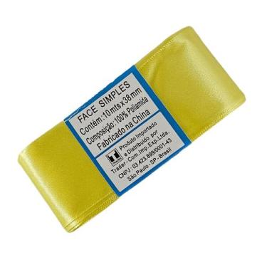 Imagem de Fita de Cetim Trader 38mm N9 com 10 Metros, COR 15 AMARELA, 10 Metros