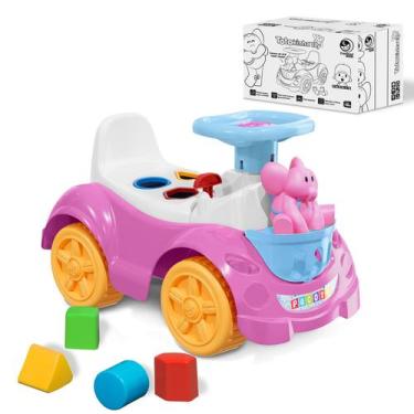 Imagem de Carrinho Andador Infantil Totokinha Totoka com Boneca Elly Rosa Cardos