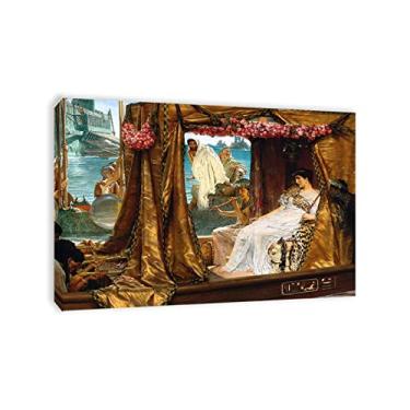 Imagem de Lawrence Alma-Tadema famosa reprodução de pinturas a óleo em tela (o encontro de Antônio e Cleópatra) pôsteres e impressões em tela clássica arte de parede imagens de paisagem 20 x 28 cm (8 x 11 pol)
