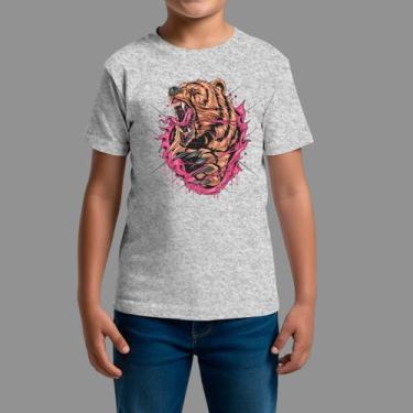 Imagem de Camisetas Infatil 100% Algodão Casual Moda De Rua Gola Redonda Urso Ru