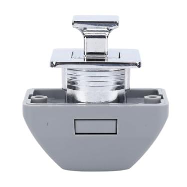 Imagem de Fechadura de armário com botão de pressão de metal sem chave para gaveta de barco de caravana, compartimento resistente à oxidação, trava (prata)
