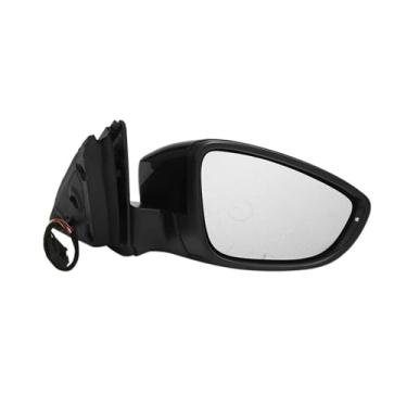 Imagem de DACOLWZING Conjunto de espelho retrovisor elétrico, vidro aquecido, seta, 6 fios, compatível com JETTA 2011-2018, preto(Black Right)