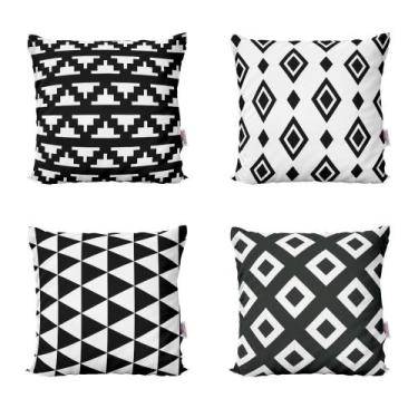Imagem de Almofadas Decorativas Preto E Branco Para Quarto 40X40 - Novadecora