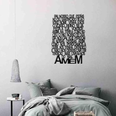 Imagem de Quadro Decorativo Preto Oração Pai Nosso 3Mm Vazado - Mdf