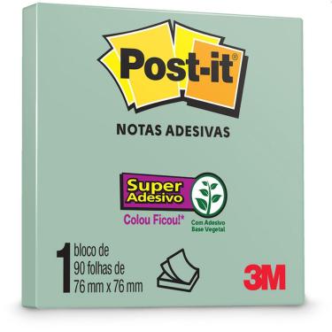 Imagem de Bloco De Recado Post-It 76X76Mm Menta 90Fls.