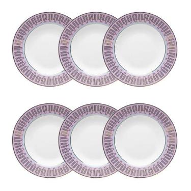 Imagem de Jogo de 6 Pratos Fundos 23,5cm Oxford Flamingo Cosmopolitan