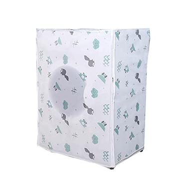Imagem de UYKUM Capa para máquina de lavar roupa em casa/rolo universal para lavar/secar capa para máquina de lavar roupa para carga superior com design de zíper