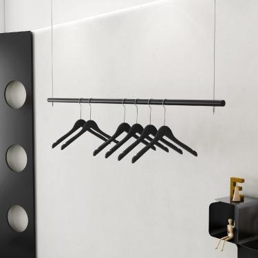 Imagem de Prateleiras De Roupas Suspensas No Teto De Altura Ajustável, Haste De Vestuário Comercial Resistente Rack De Exibição De Loja De Roupas De Varejo, Janela De, 28cm from Wall, 80cm/31.5in
