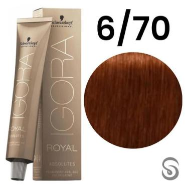 Imagem de Schwarzkopf Igora Absolutes Coloração 6/70 Louro Escuro Cobre Natural 