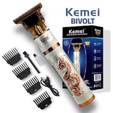Imagem de Maquina De Cortar Cabelo Babrba Acabamento Profissional Sem Fio - KEME