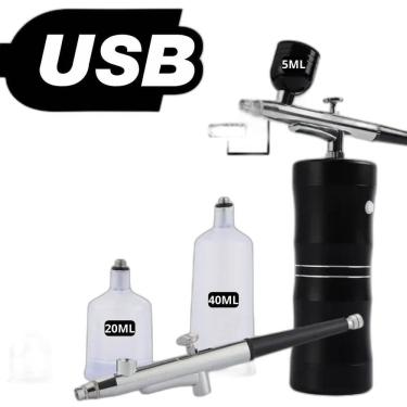 Imagem de Compressor Aerógrafo Recarregável Airbrush Sem Fio Portátil