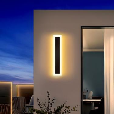 Imagem de YuayiJubil Luminária De Parede Moderna Para Áreas Externas, Pacote Com 1 - 11,82 Pol., 3000 K De Comprimento, Para Casa/Varanda, À Prova D'Água Ip65, Preta, Para Áreas Externas, Luminárias De Pared