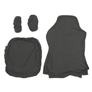 Imagem de MUNEFE Capa de cadeira de jogo de eSports, capa de cadeira de escritório de poliéster respirável em cor pura, capas de assento de escritório de alta resiliência para casa, estúdio (Cinza escuro)