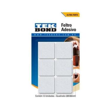 Imagem de Feltro Quadrado 30MM Branco Com 12 Peças - Tekbond