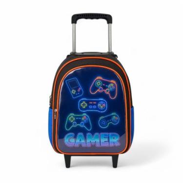 Imagem de Mochila Infantil Rodinha Escolar Masculino Reforçada Menino Cristal Gr