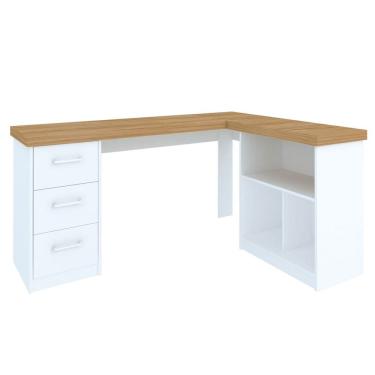 Imagem de Mesa Escrivaninha 3 Gavetas com Nichos em L Marilu
