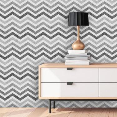 Imagem de Papel de Parede Chevron Cinza - Inove Papéis de Parede 