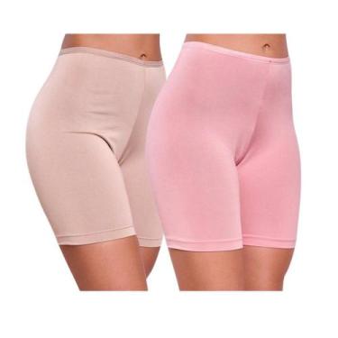 Imagem de KIT 2 Short Segunda Pele Anagua Feminino Anágua Calção Preto Bege - IM