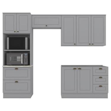 Imagem de Cozinha Modulada 4 Pecas 272 cm CE373 Americana Cinza Calcare Henn, Ci