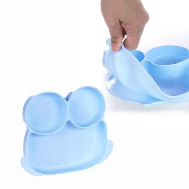 Imagem de Prato Infantil Para Microondas Sapinho Silicone Desmame 3 Divisórias A