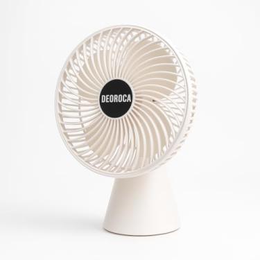Imagem de Ventilador Portátil de Mesa USB Silencioso 3 Velocidades Branco – Base Cônica Moderna