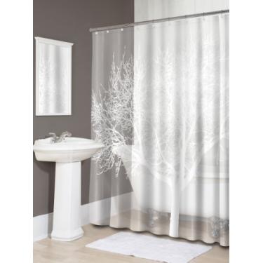 Imagem de Splash Home Pearl Tree PEVA 4G Premium Plástico, Forro leve com 12 furos de metal à prova de ferrugem 177,8 cm x 182,8 cm Cortinas de chuveiro resistentes à prova d'água para banheiro