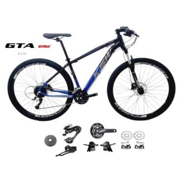 Imagem de Bicicleta Aro 29 Ksw Xlt Aluminio Kit 2x9 Gta Sunrun Freio Disco K7 11/36 Pedivela 24/38d Garfo com Trava (Preto/Azul, 15)