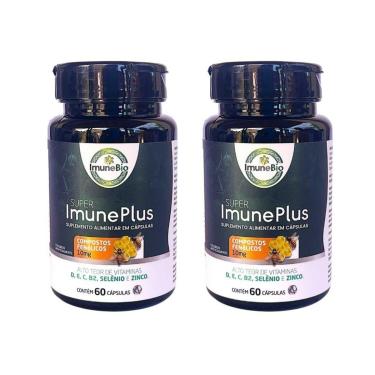 Imagem de Kit 2 Suplementos Super Imune Plus 490 mg 10 mg de Própolis Vitaminas e Minerais Essenciais-Unissex