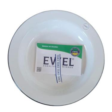 Imagem de KIT Com 10 Unidades Prato Esmaltado 22/500ml Branco Ewel