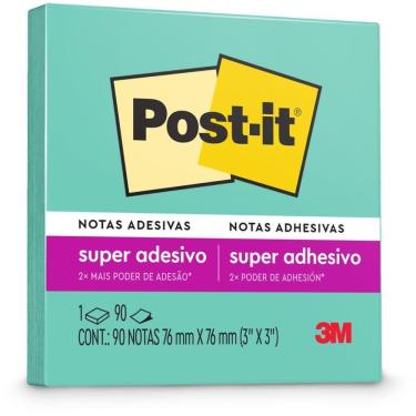 Imagem de Bloco De Recado Post-it 76x76mm Azul Aqua 90fls. - 3m