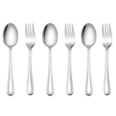 Imagem de LIANYU Conjunto De Talheres Infantis 6 Peças, Colheres E Garfos Para Crianças, Utensílios Aço Inoxidável Mesa, Acabamento Espelhado, Lavável Na Máquina Lavar Louças