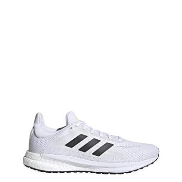 Imagem de adidas Tênis de corrida unissex adulto Solar Glide 3, Branco/Preto/Verde sinal, 9