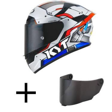 Imagem de Capacete KYT TT Course Space Monkey Azul Mais Viseira Fumê, 56