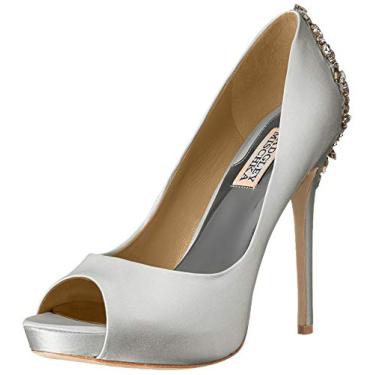 Imagem de Badgley Mischka Kiara Sapato feminino – salto plataforma confortável e fácil de usar, Branco, 34