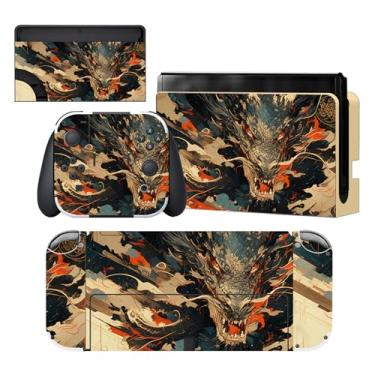 Imagem de PlayVital for Nintendo Switch OLED Skins Full Set – No-Residue Protective Vinyl Decal Wrap Sticker for Switch OLED Console, Dock, Joycon & Hand Grips - Dragon's Fury