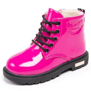 Imagem de Botas infantis para meninos e meninas Daclay à prova d'água e botas Martin de veludo, Rose Red, 5.5 Toddler