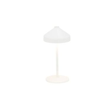 Imagem de Zafferano – Luminária Portátil Amelie (Branco) Touch LED 2200K–3000K | Recarregável, Base de Contato para Uso em Mesa, Chão, Parede ou Suspensa | Design Versátil p/Ambientes Internos e Externos