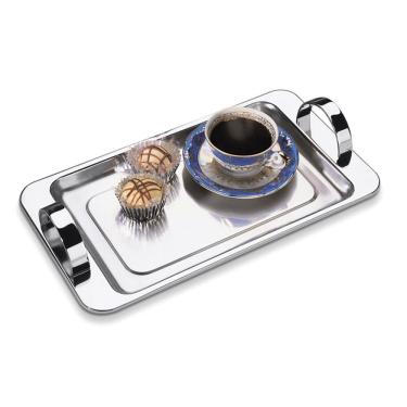Imagem de Bandeja Com Alça 17x30cm Aço Inox Servir Café Chá Forma