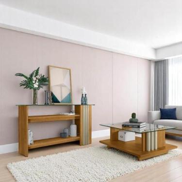 Imagem de Conjunto Aparador Frizz e Mesa de Centro Cumaru/Opala - Madetec